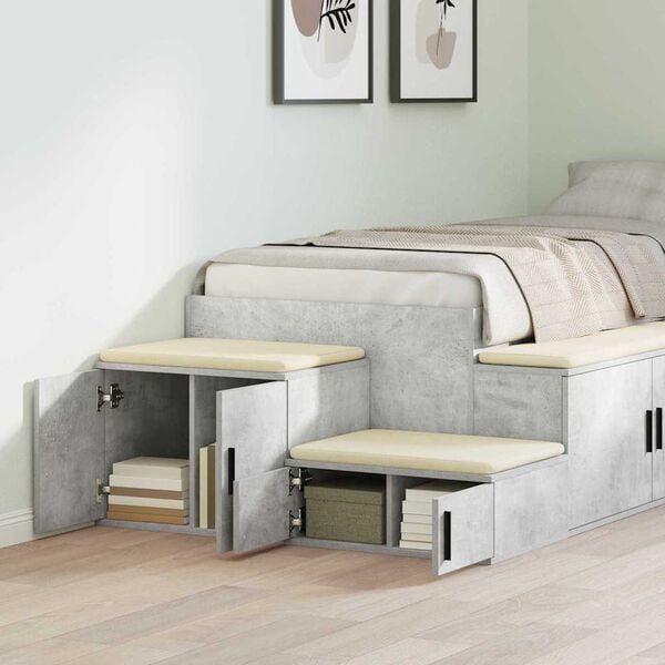 vidaXL Szafka do przechowywania 2 pcs Betonowy szary 127 x 41 x 40 cm