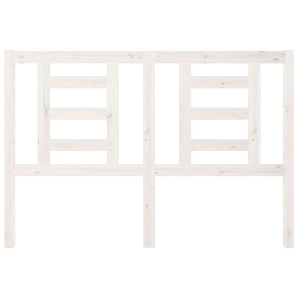 vidaXL Wezgłowie łóżka, białe, 146x4x100 cm, lite drewno sosnowe