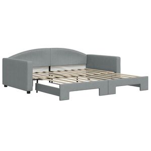 vidaXL Sofa rozsuwana, jasnoszara, 100x190 cm, tkanina