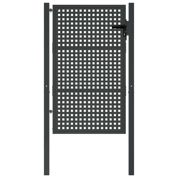 vidaXL Brama ogrodowa antracytowa 100x150 cm stalowa