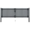 vidaXL Brama ogrodzeniowa Double Door Fence Fur Steel 300x125 cm Antracyt