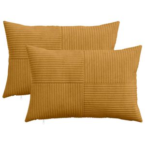 vidaXL Poszewka na poduszkę 2 pcs ALMELO ż&oacute;łty 30 x 50 cm sztruks