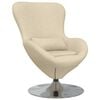 vidaXL Fotel jajo Kremowy 63 x 73 x 90 cm tkanina