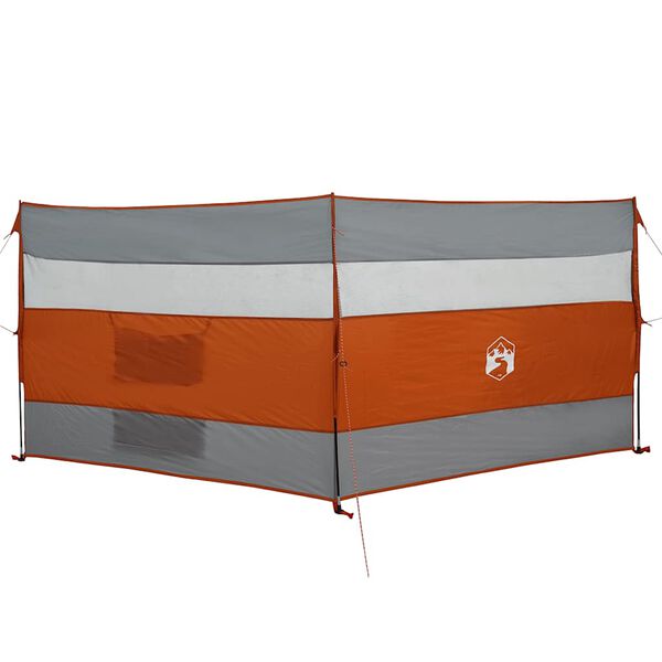 vidaXL Camping Windbreak Szary i pomarańczowy 340x130 cm Wodoodporny