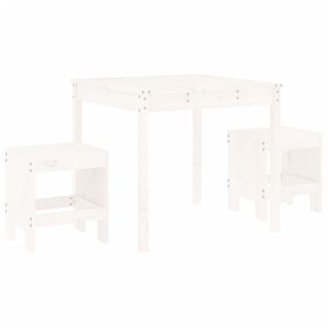 vidaXL 3-cz. zestaw ogrodowych mebli bistro, biały, drewno sosnowe
