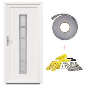 vidaXL Drzwi Frontowe Biały 88 x 200 cm PVC