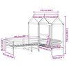 vidaXL Ł&oacute;żko dzienne z ławką i daszkiem, 80x200 cm, drewno sosnowe