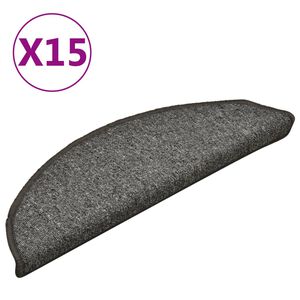 vidaXL Maty na schody 15 szt. 56x17x3 cm Ciemnoszary P&oacute;łokrągły