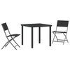 vidaXL Zestaw do jadalni w ogrodzie 3 pcs Czarny
