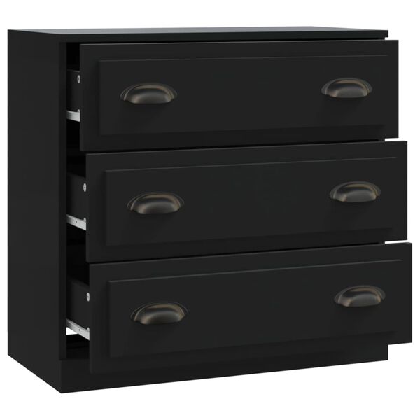 vidaXL Szafka, czarna, 70x35,5x67,5 cm, materiał drewnopochodny