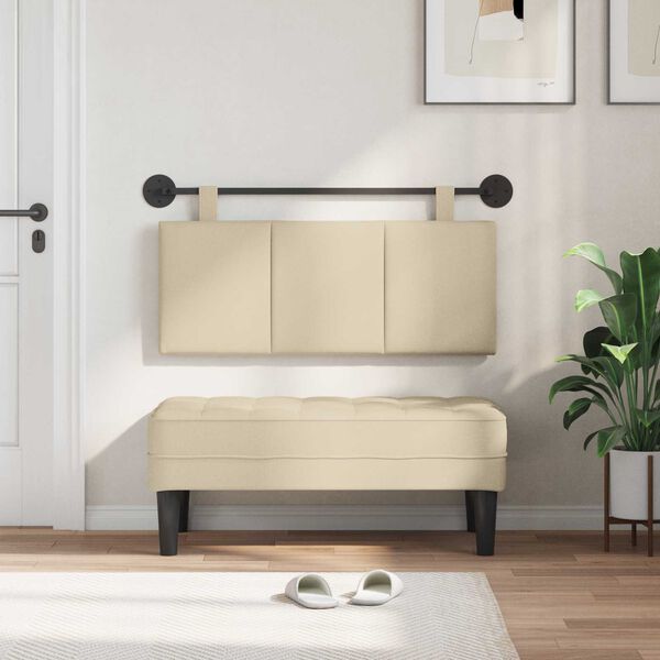 vidaXL Wisząca Głowa Paski Kremowy 110 x 55 x 5 cm tkanina