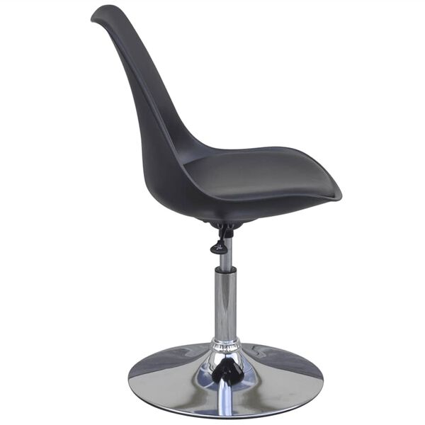 vidaXL Obrotowe krzesła stołowe, 2 szt., czarne, sztuczna sk&oacute;ra