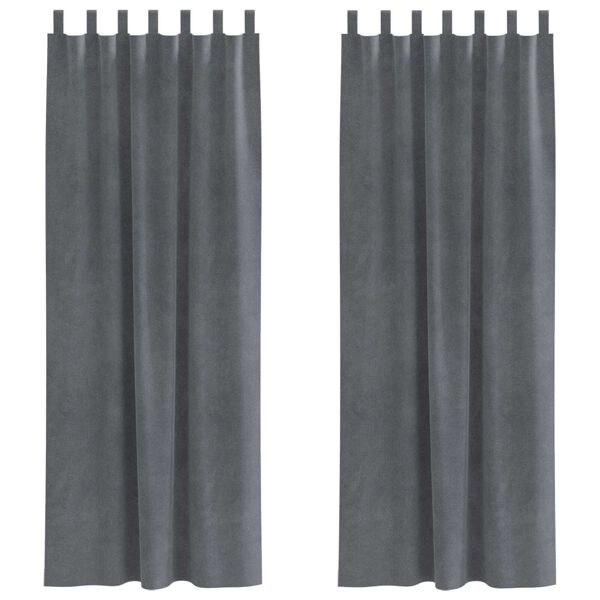 vidaXL Zasłony zaciemniające 2 pcs Jasnoszary 140 x 245 cm Aksamit