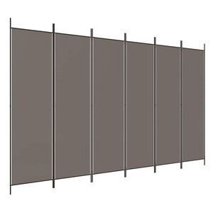 vidaXL Parawan 6-panelowy, antracytowy, 300x200 cm, tkanina