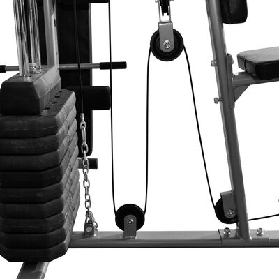 vidaXL Wielozadaniowa domowa siłownia z workiem treningowym, 65 kg