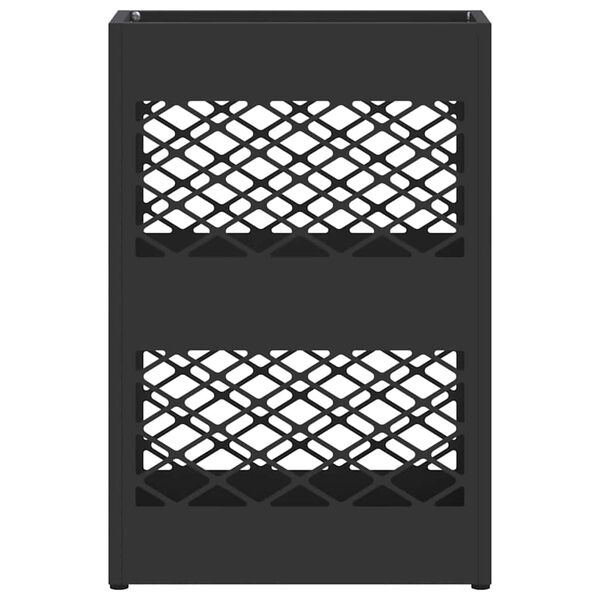 vidaXL Stojak na parasol z przechowywaniem Czarny 28 x 12 x 41 cm Stal