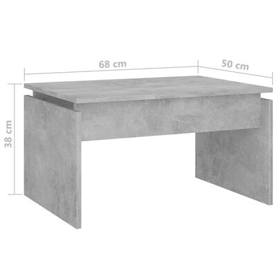 vidaXL Stolik kawowy, szarość betonu, 68x50x38 cm, płyta wiórowa