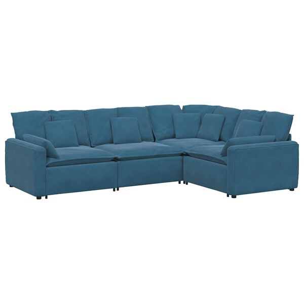 vidaXL Sofa modułowa z poduszkami Velvet Blue