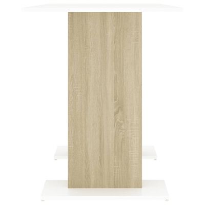 vidaXL Stół, biel i dąb sonoma, 110x60x75 cm, materiał drewnopochodny