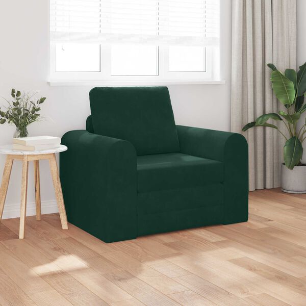 vidaXL Sofa Bed Ciemna zieleń 98 x 71 x 83 cm Aksamit