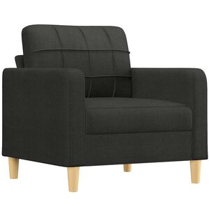 vidaXL Fotel, czarny, 60 cm, obity tkaniną