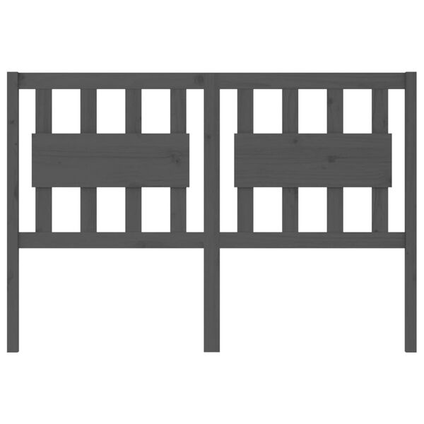 vidaXL Wezgłowie łóżka, szare, 125,5x4x100 cm, lite drewno sosnowe