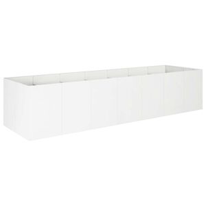 vidaXL Doniczka ogrodowa Biały 280 x 80 x 60 cm Stal zimnogięta