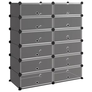 vidaXL Stojak na buty, czarny, 94,5x36,5x106 cm, PP