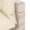 vidaXL Ogrodowa sofa 3-os. z palet, z poduszkami, drewno sosnowe