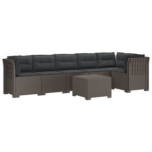 vidaXL Sofa Ogrodowa 6-osobowa z Poduszkami w Wyglądzie Rattanu PP