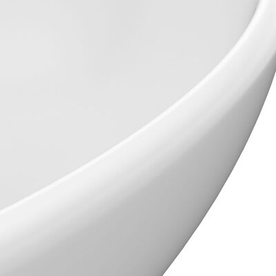 vidaXL Luksusowa, owalna umywalka, matowa biel, 40x33 cm, ceramiczna