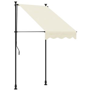 vidaXL Markiza zwijana, kremowa, 100x150 cm, tkanina i stal