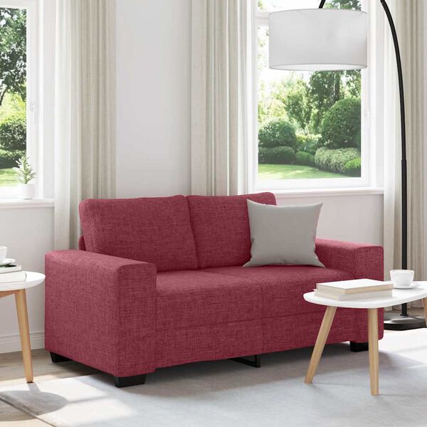 vidaXL Sofa 2-osobowa w kolorze czerwonego wina 160x77x82 cm Tkanina