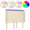 vidaXL Zagł&oacute;wek do ł&oacute;żka z LED kremowy 147x16x118/128cm sztuczna sk&oacute;ra