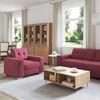 vidaXL Sofa 3 pcs Czerwony Wiatr 221 x 80 x 80 cm Tkanina lniana