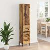 vidaXL Highboard z szufladą Stare drewno 34,5 x 34 x 180 cm