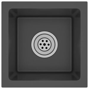 vidaXL Ręcznie robiony zlewozmywak, czarny, stal nierdzewna