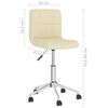 vidaXL Obrotowe krzesło stołowe, kremowe, obite tkaniną