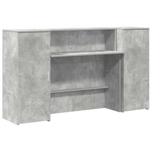 vidaXL Biurko recepcyjne betonowe szare 180x50x103,5 cm drewno klejone