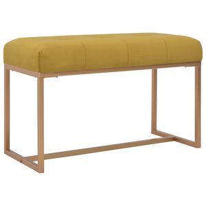 vidaXL Ławka, 80 cm, musztardowa, aksamitna