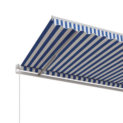 vidaXL Automatycznie zwijana markiza, 600 x 300 cm, niebiesko-biała
