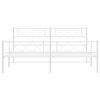 vidaXL Metalowa rama łóżka z wezgłowiem i zanóżkiem, biała, 183x213 cm