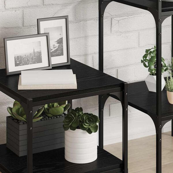 vidaXL P&oacute;łka na książki 4 pcs Czarny 40 x 40 x 1,5 cm