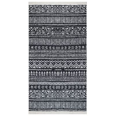vidaXL Dywanik, czarno-biały, 120x180 cm, bawełniany
