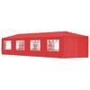 vidaXL Namiot Imprezowy 1200 x 300 x 255 cm czerwony PE i stal