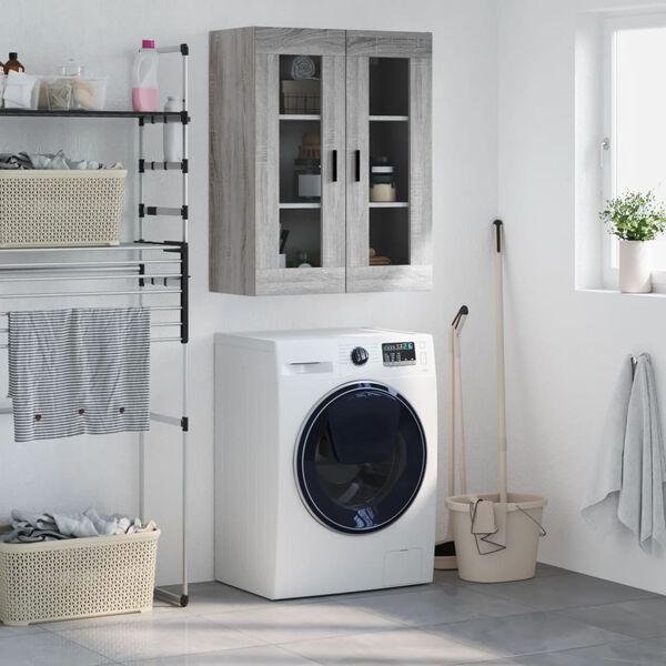 vidaXL Szafka wisząca, szary dąb sonoma, 69,5x34x90 cm