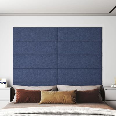 vidaXL Panele ścienne, 12 szt., niebieskie, 90x30 cm, tkanina, 3,24 m²