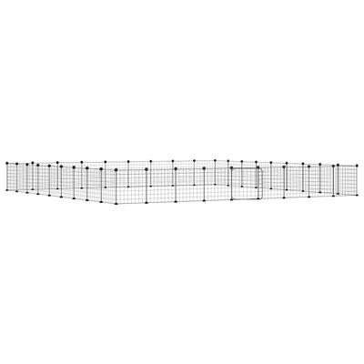 vidaXL Klatka dla zwierząt z bramką, 36 paneli, czarna, 35x35 cm, stal