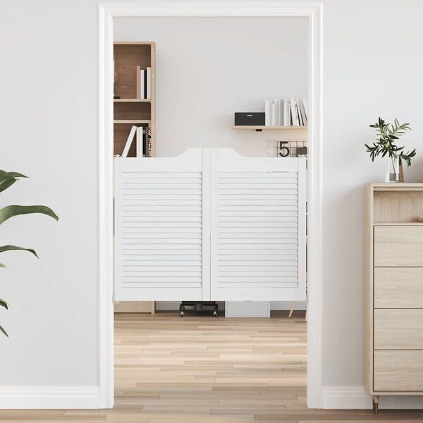 vidaXL Drzwi wahadłowe żaluzjowe 1 para białe 80x100 cm