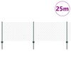 vidaXL Płot i Słup Zielony 0,8 x 25 m Stal